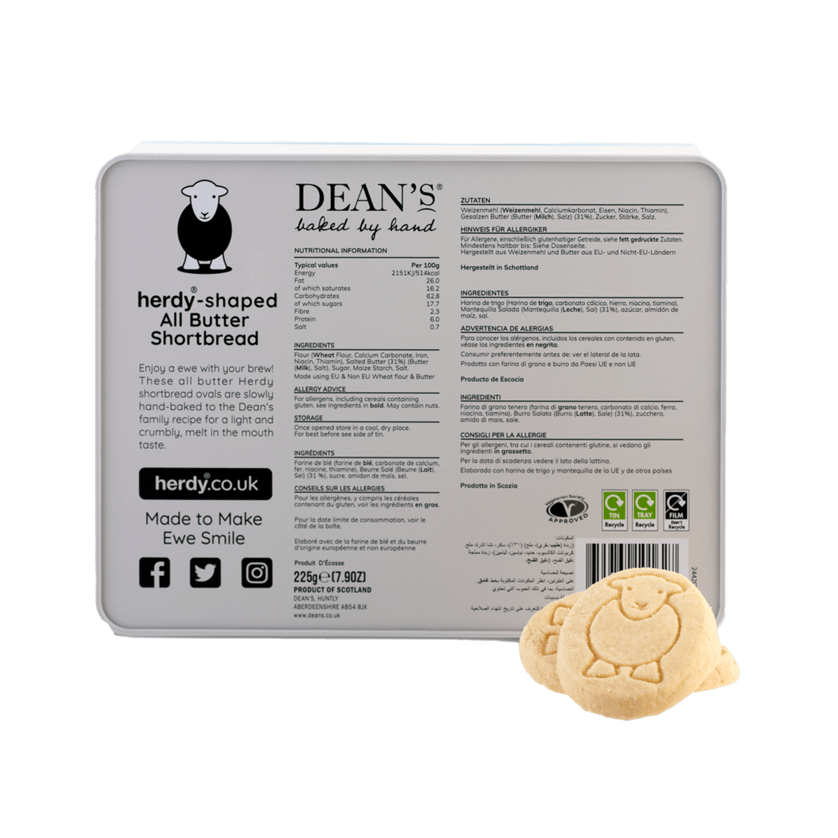 Baking Herdy All Butter Shortbread Herdy Shapes 225g Thumbnail Baking Herdy All Butter Shortbread Herdy Shapes 225g Thumbnail