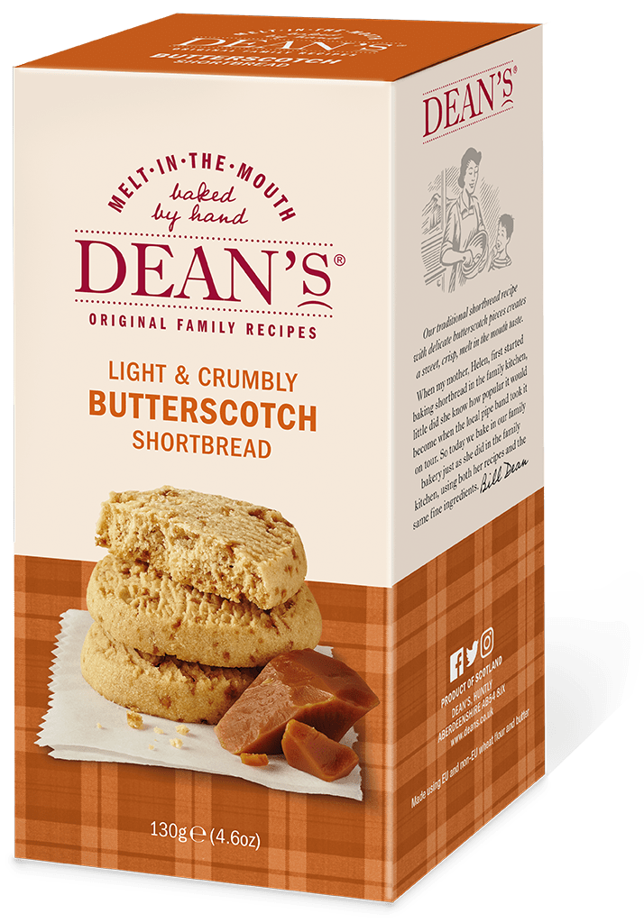 Buy the Butterscotch Shortbread Rounds 130g online at Dean's