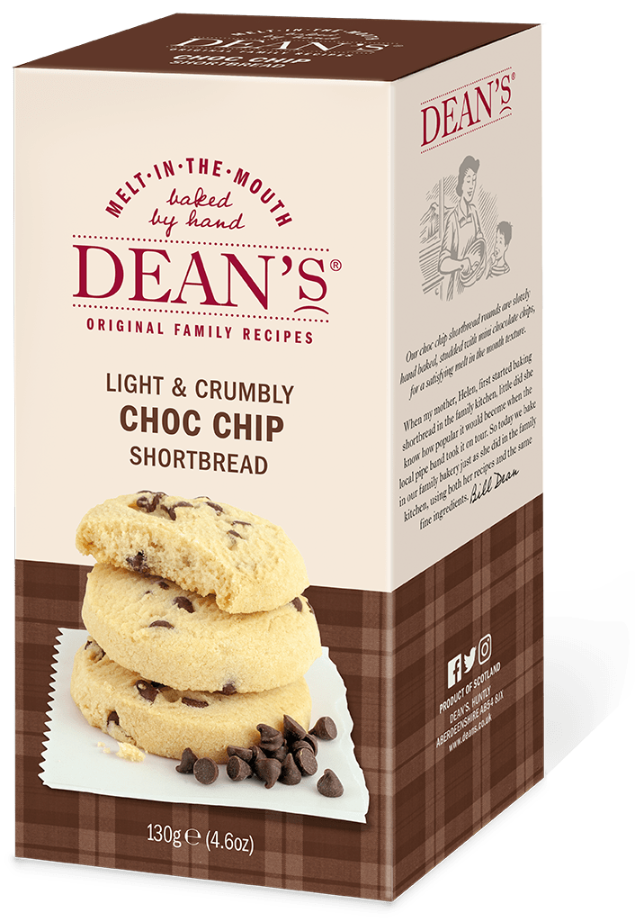 Buy the Choc Chip Shortbread Rounds 130g online at Dean's