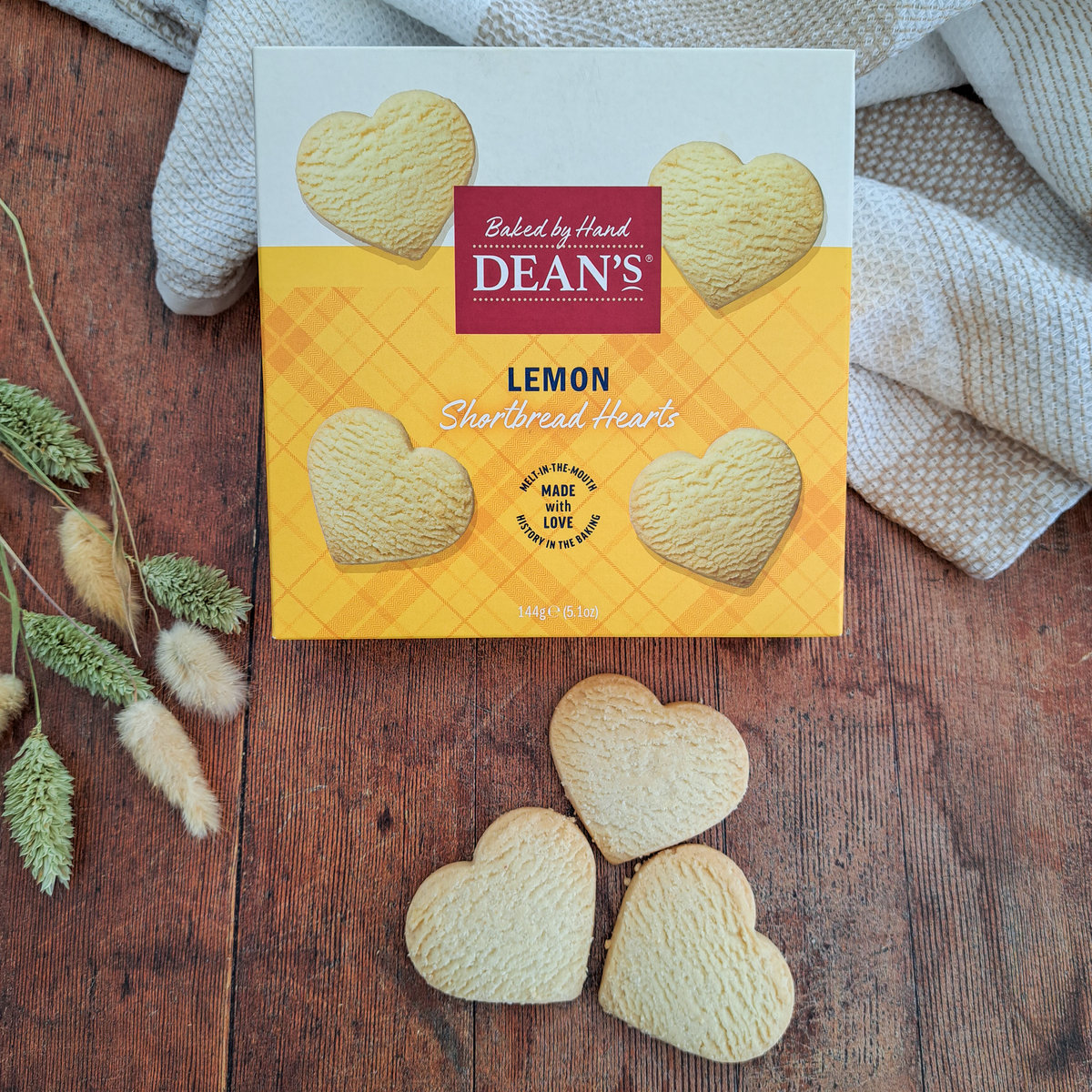 Buy the Lemon Shortbread Hearts 144g online at Dean's of Huntly Ltd