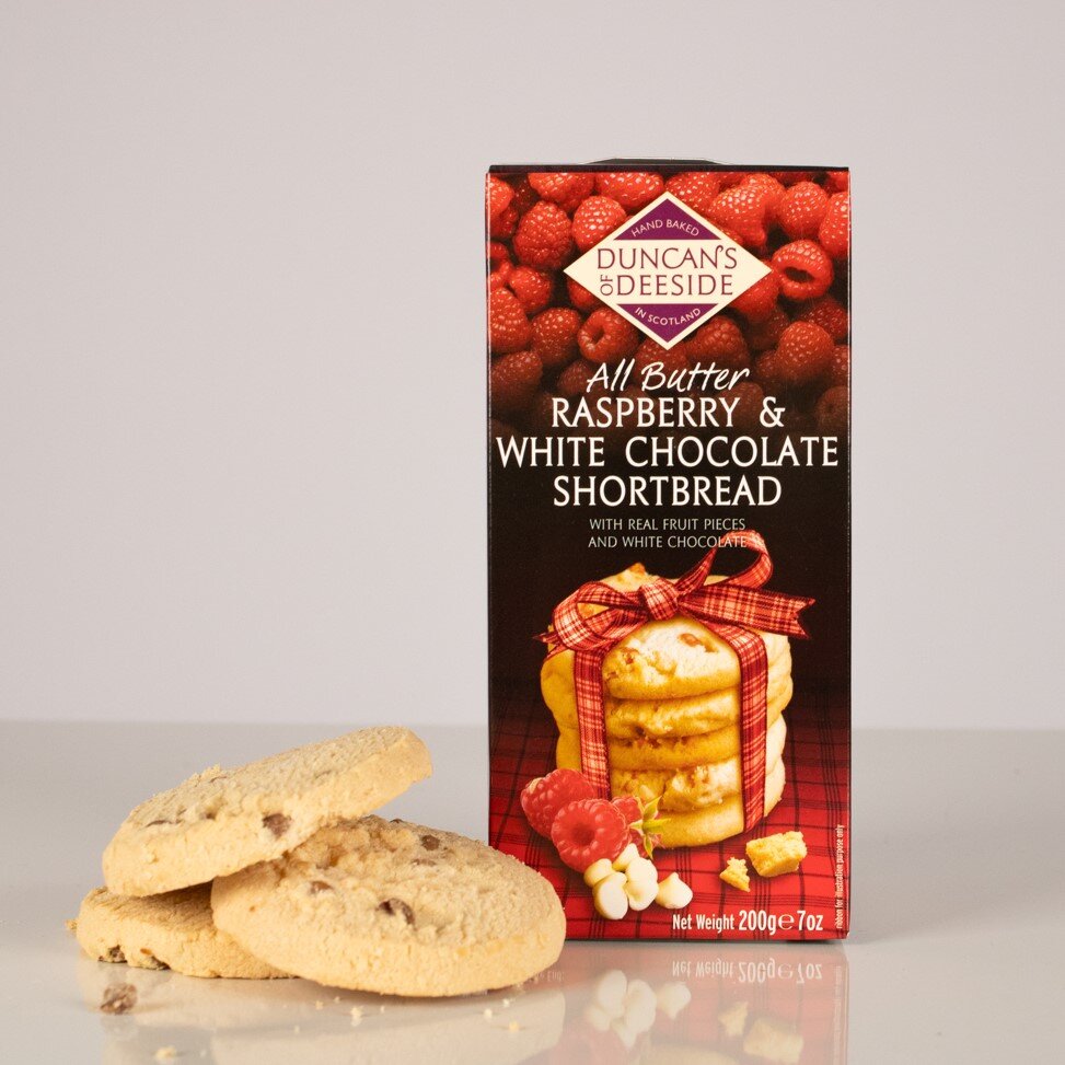 Duncan's All Butter Rapsberry & White Chocolate Shortbread Rounds 200g