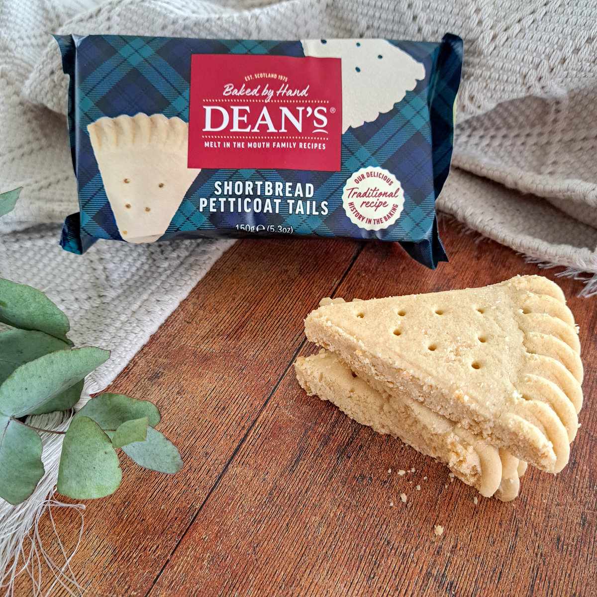 Buy the Shortbread Petticoat Tails 150g online at Dean's