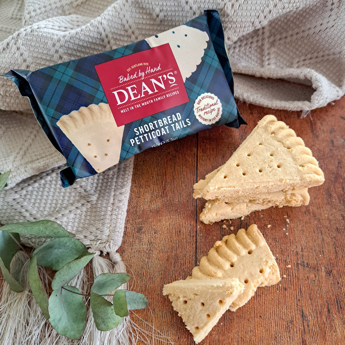 Buy the Shortbread Petticoat Tails 150g online at Dean's