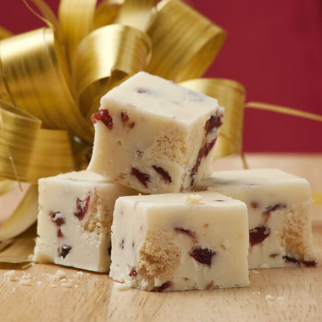 Cranberry, White Chocolate & Shortbread Fudge