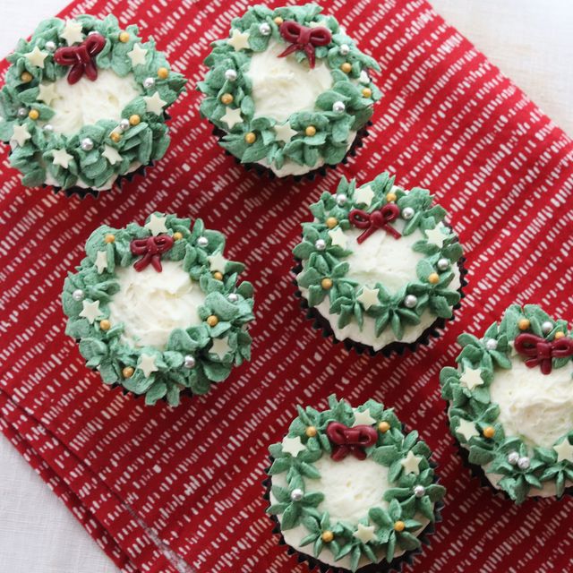 Christmas Wreath Cupcakes